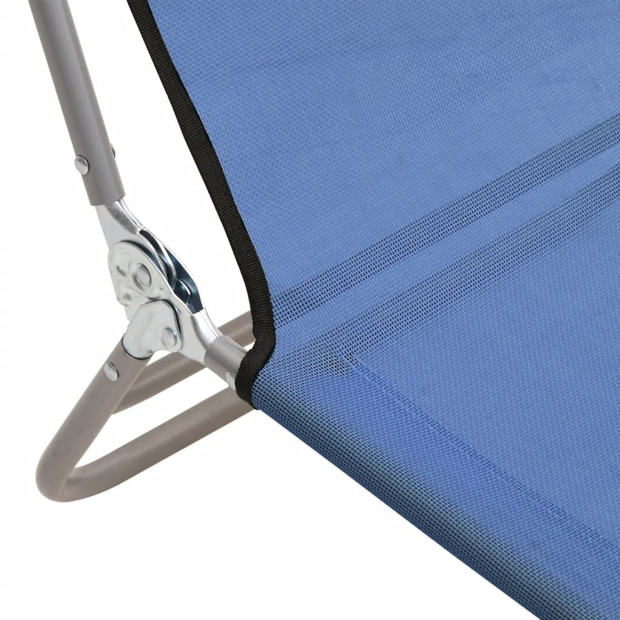 Ligbedden Inklapbaar Textileen En Staal Blauw