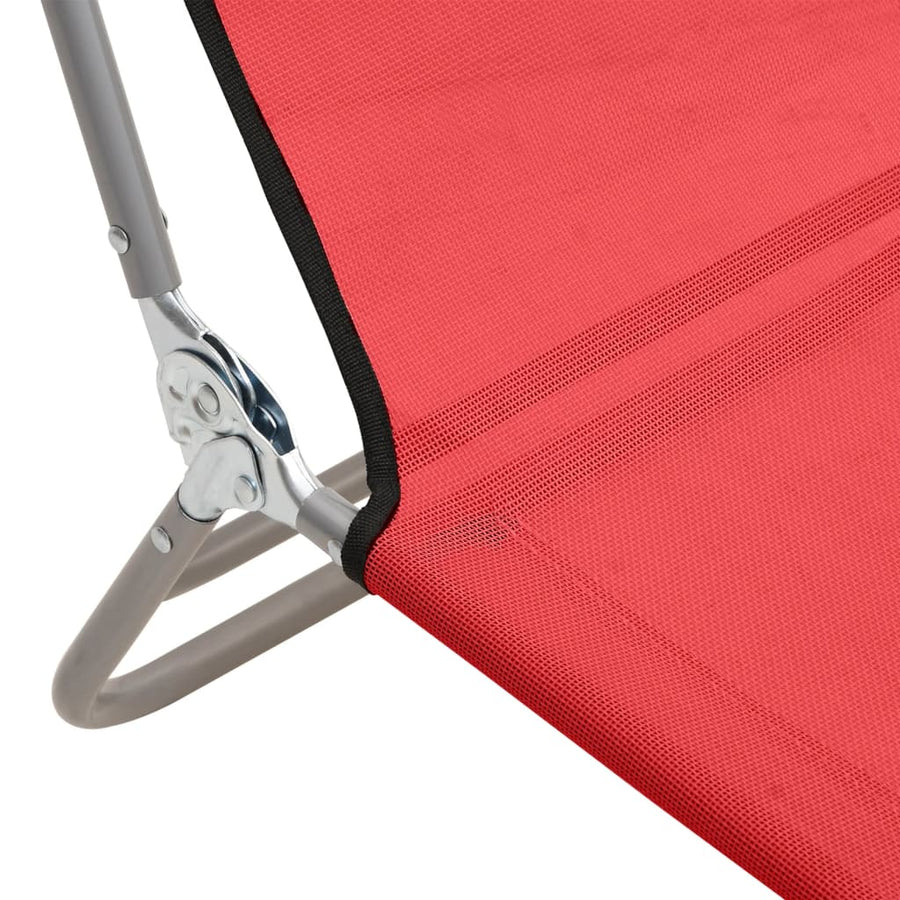 Ligbedden Inklapbaar Textileen En Staal Rood