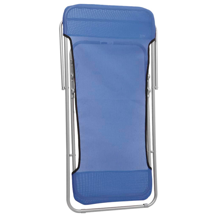 Strandstoelen 2 St Textileen En Gepoedercoat Staal Blauw