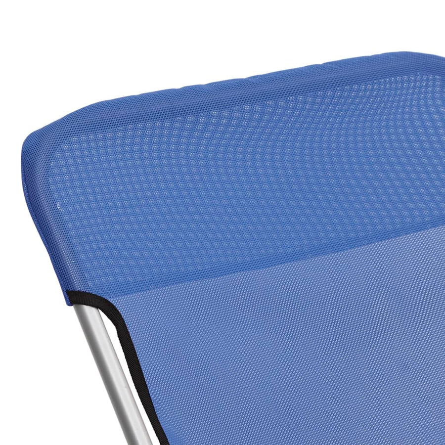 Strandstoelen 2 St Textileen En Gepoedercoat Staal Blauw