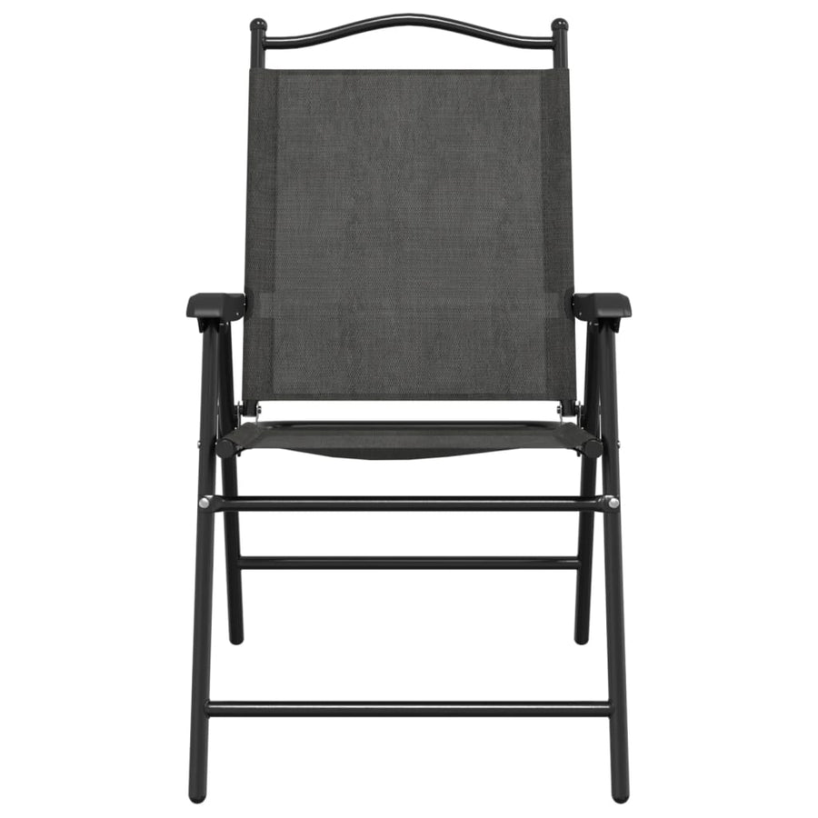 Tuinstoelen 2 st inklapbaar staal en textileen gemêleerd grijs