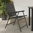 Tuinstoelen 2 st inklapbaar staal textileen grijs