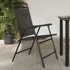 Garden chairs 2 pcs foldable steel and textilene mottled grey