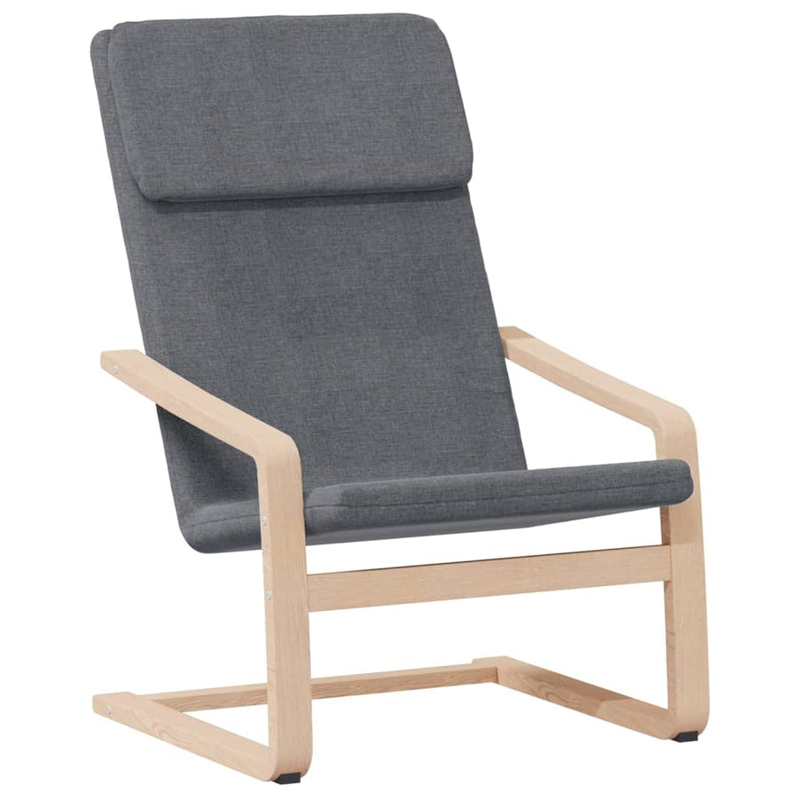 Relaxstoel Met Voetenbank Stof Donkergrijs