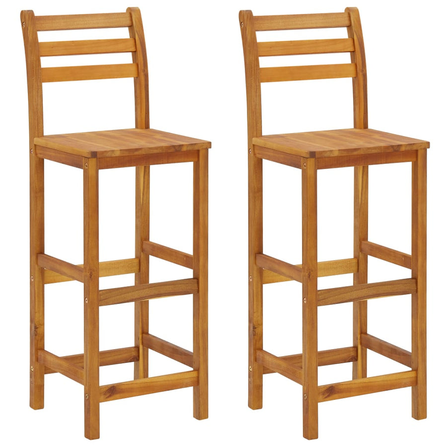 -Delige Tuinbarset Massief Acaciahout 3 Barstoelen met rugleuning