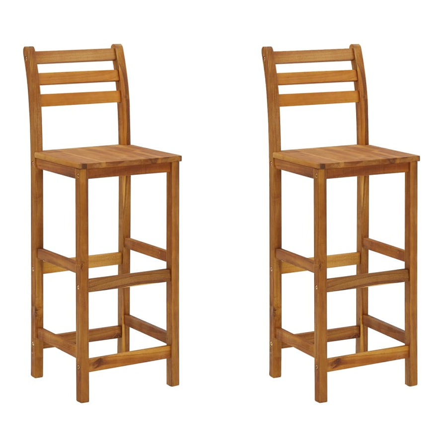 -Delige Tuinbarset Massief Acaciahout 3 60 cm tafellengte Barstoelen met rugleuning