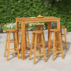 Tuinbarset 7-delig massief acaciahout 120x60x105 cm