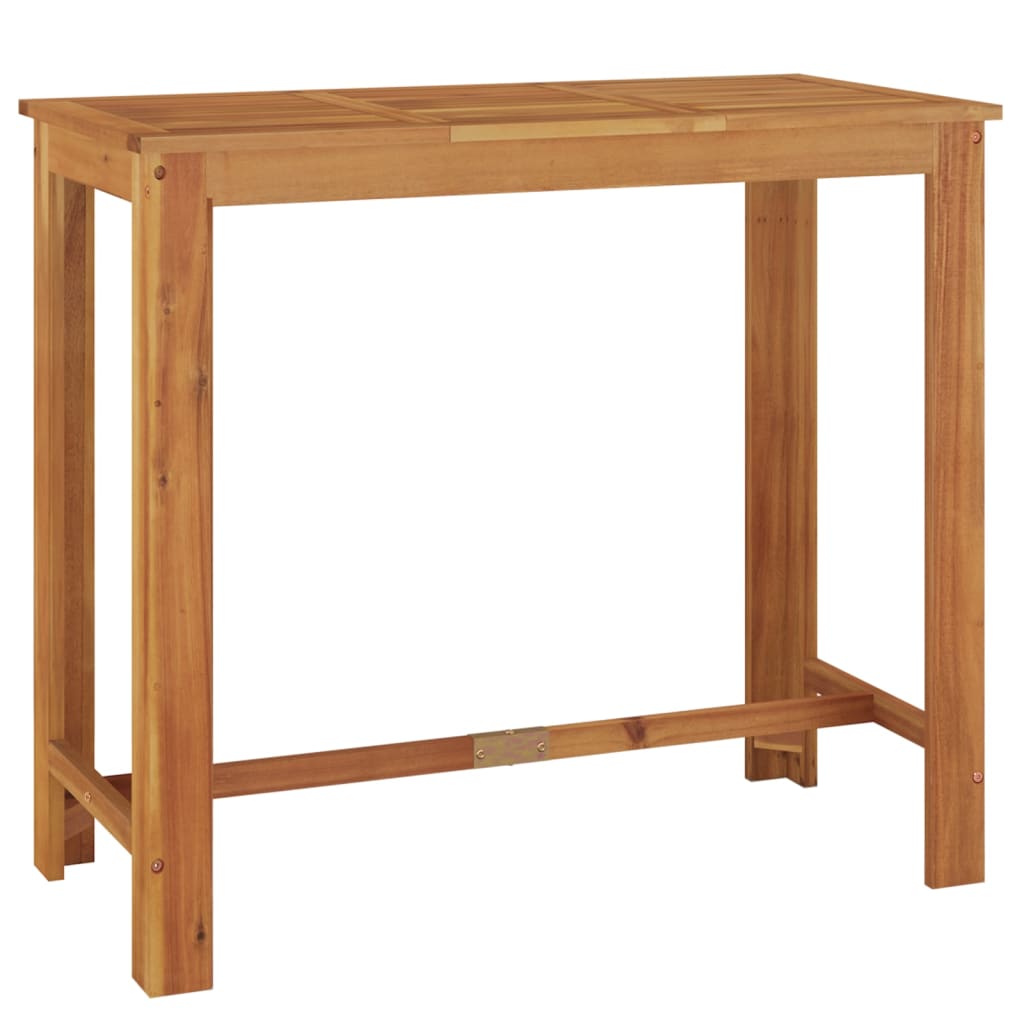 5-Delige Tuinbarset Massief Acaciahout 120 cm tafellengte Barstoelen met rugleuning
