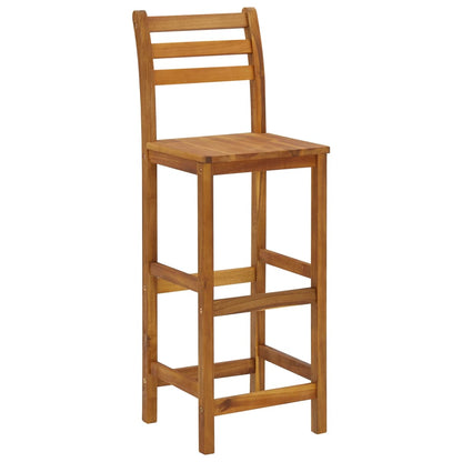 5-Delige Tuinbarset Massief Acaciahout 120 cm tafellengte Barstoelen met rugleuning