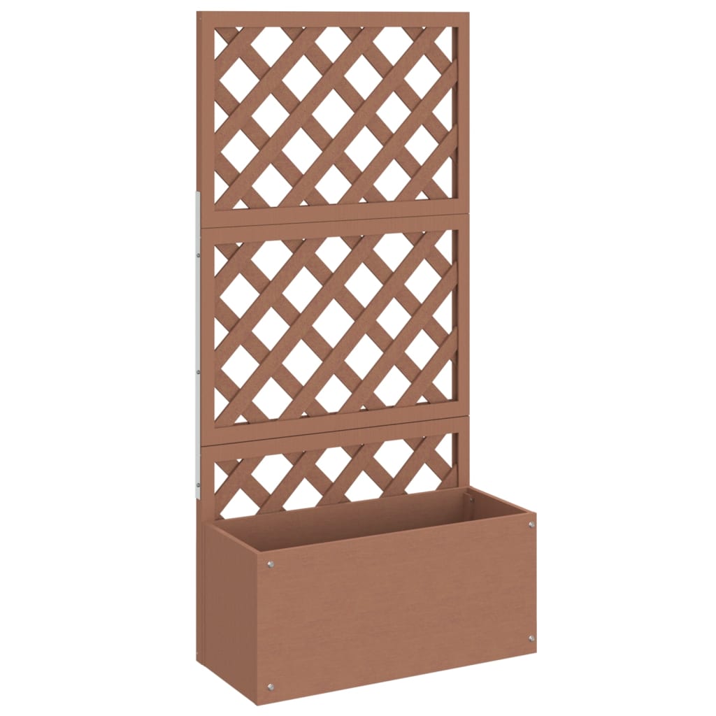 Plantenbakken met latwerk 2 st 65x33x135 cm HKC bruin