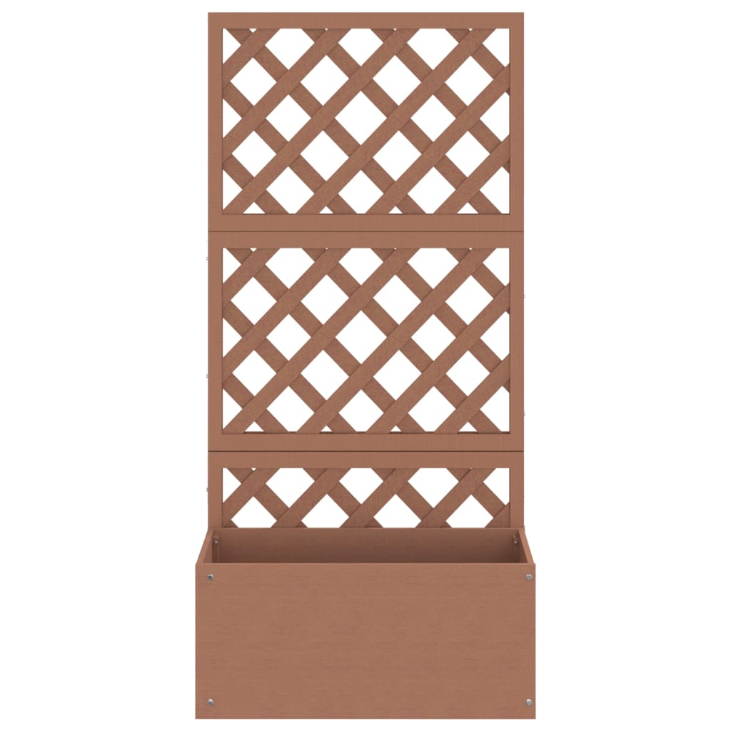 Plantenbakken met latwerk 2 st 65x33x135 cm HKC bruin
