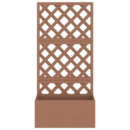 Plantenbakken met latwerk 2 st 65x33x135 cm HKC bruin