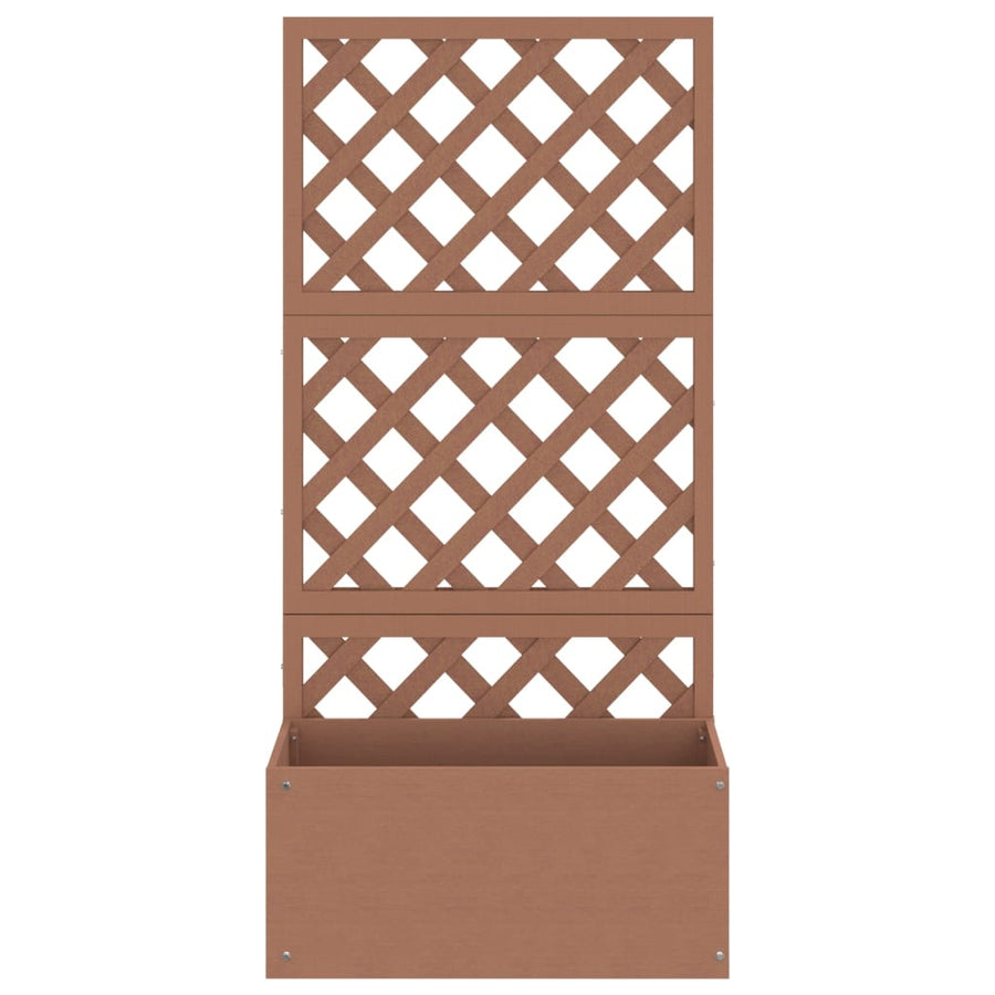 Plantenbakken met latwerk 2 st 65x33x135 cm HKC bruin