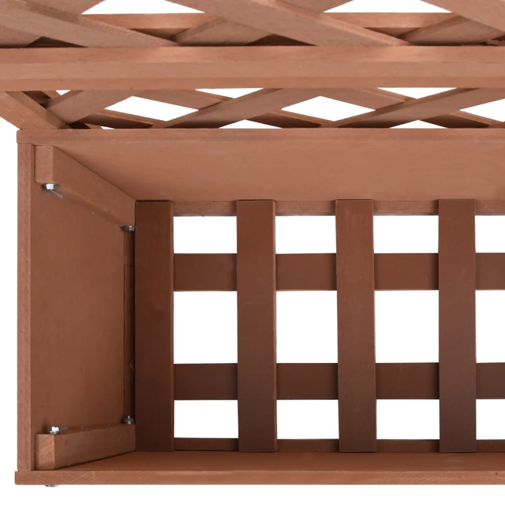 Plantenbakken met latwerk 2 st 65x33x135 cm HKC bruin