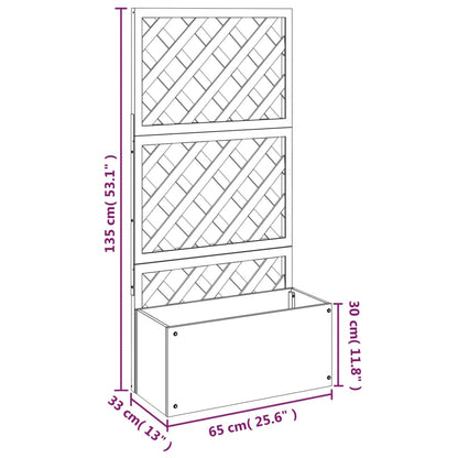 Plantenbakken met latwerk 2 st 65x33x135 cm HKC bruin