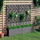 Plantenbak met latwerk 65x33x135 cm HKC grijs
