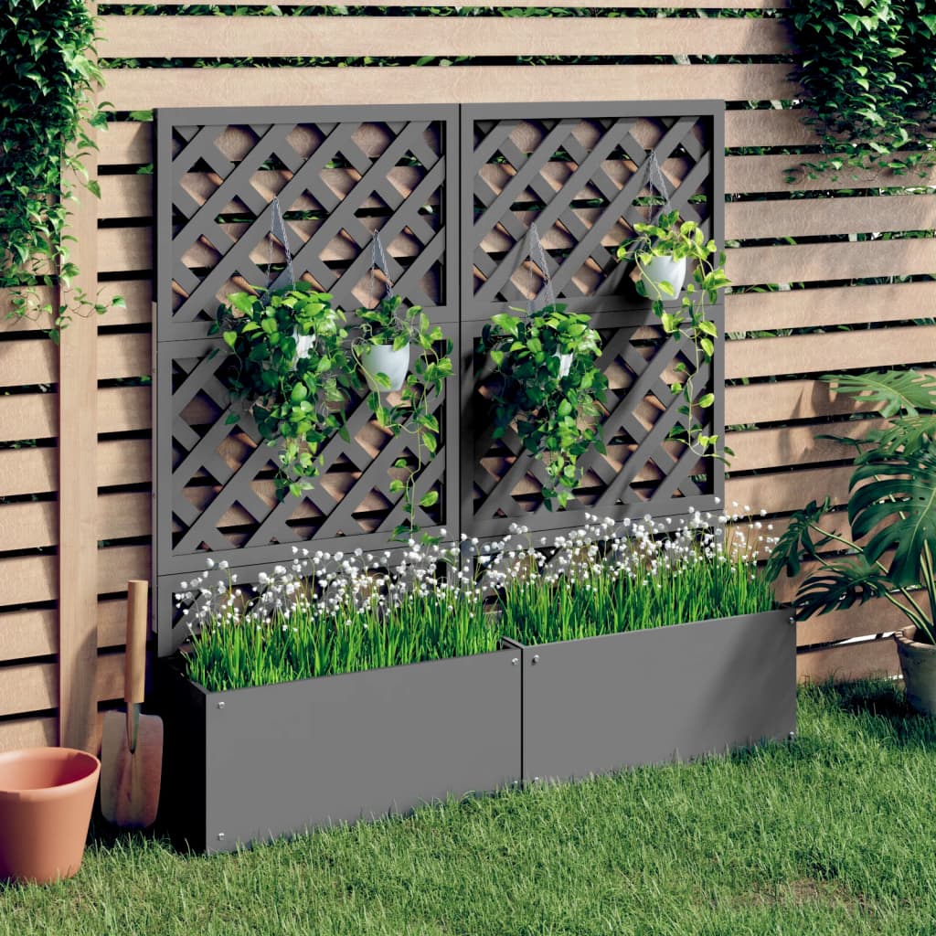 Plantenbakken Met Latwerk Hkc 2 65 x 33 x 135 cm Grijs