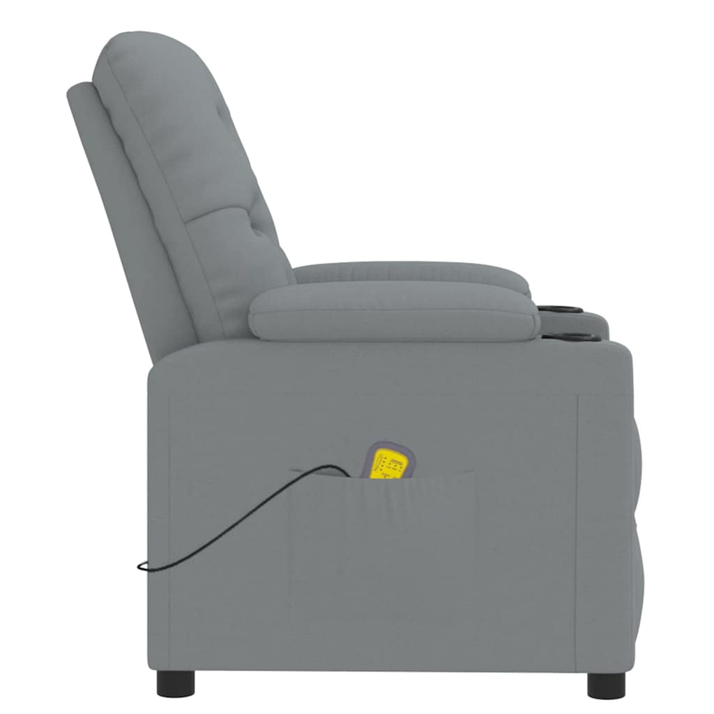 Massagestoel met lichtgrijze stof