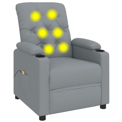 Massagestoel met lichtgrijze stof