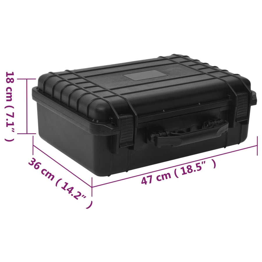 Flightcase Draagbaar Pp Zwart 47 x 36 x 18 cm