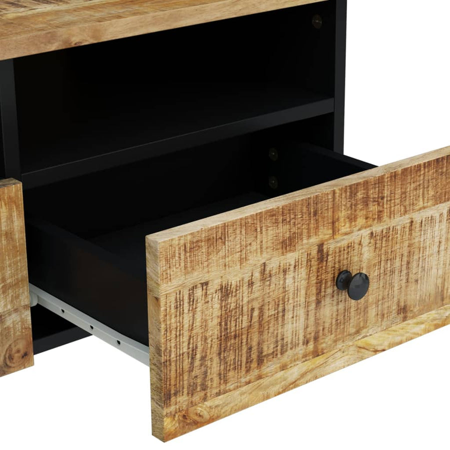 Salontafel 80X54X40 Cm Massief Mangohout En Bewerkt Hout Lichtbruin