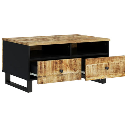Salontafel 80X54X40 Cm Massief Mangohout En Bewerkt Hout Lichtbruin