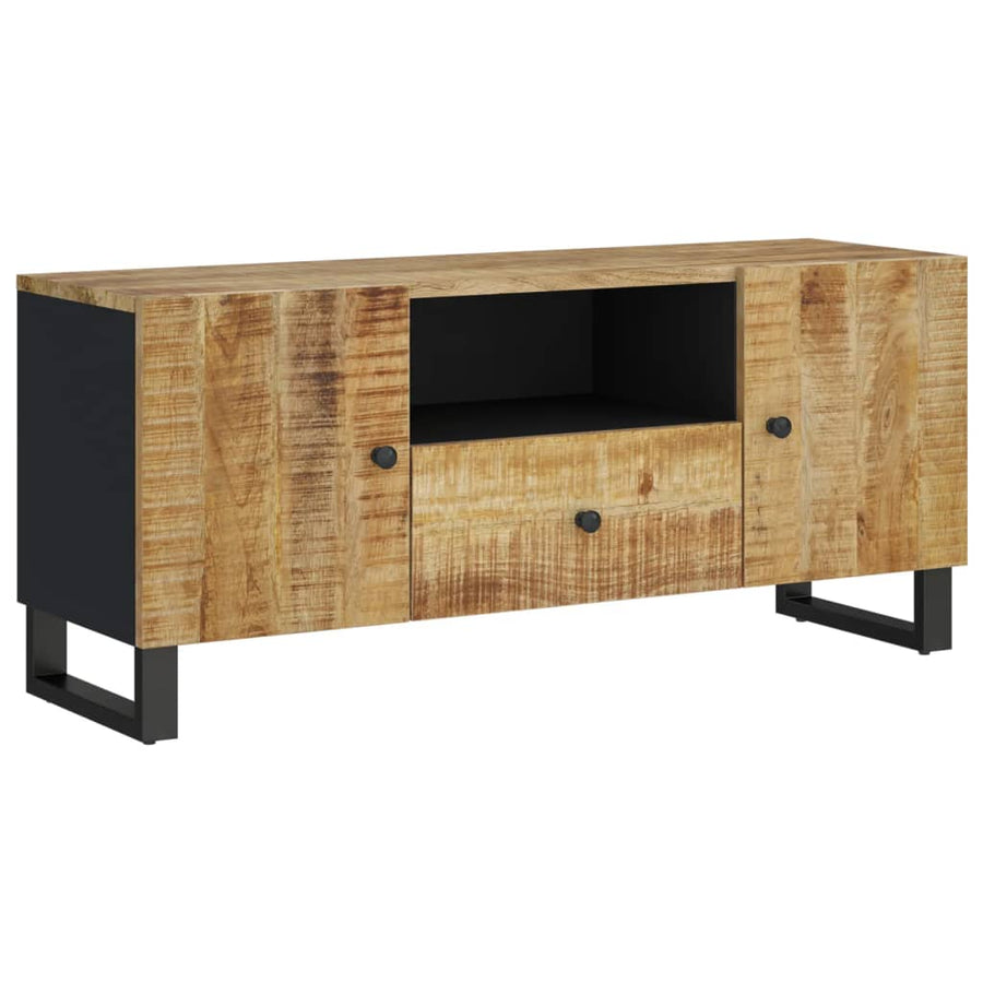 Tv-Meubel 105X33,5X46 Cm Massief Mangohout En Bewerkt Hout Lichtbruin