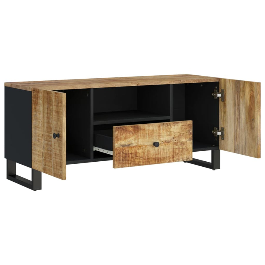 Tv-Meubel 105X33,5X46 Cm Massief Mangohout En Bewerkt Hout Lichtbruin