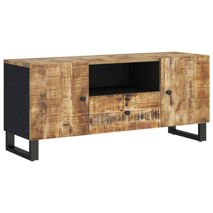 Tv-Meubel 105X33,5X46 Cm Massief Mangohout En Bewerkt Hout Lichtbruin