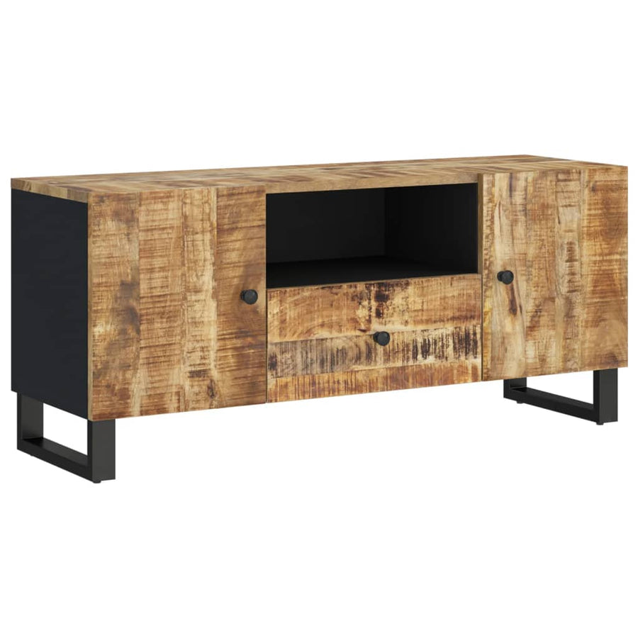 Tv-Meubel 105X33,5X46 Cm Massief Mangohout En Bewerkt Hout Lichtbruin