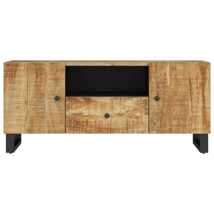 Tv-Meubel 105X33,5X46 Cm Massief Mangohout En Bewerkt Hout Lichtbruin