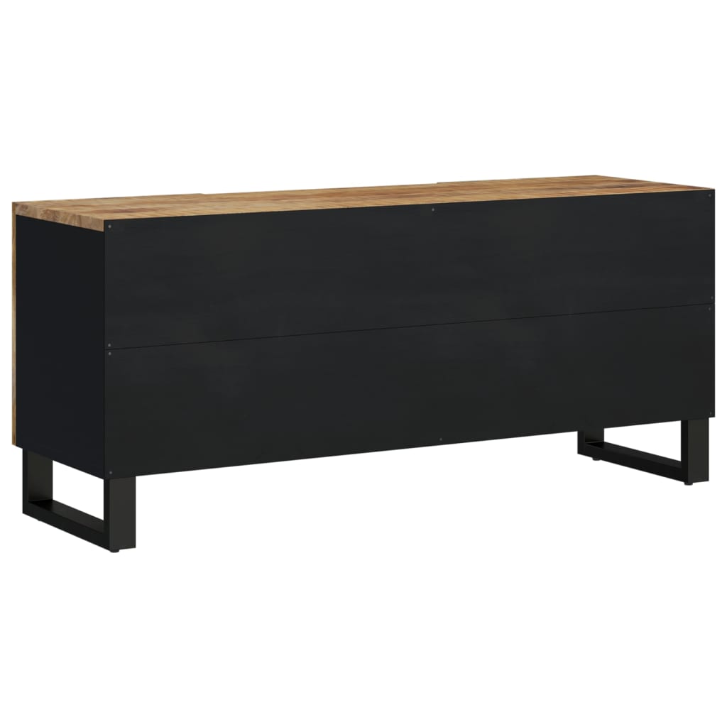Tv-Meubel 105X33,5X46 Cm Massief Mangohout En Bewerkt Hout Lichtbruin