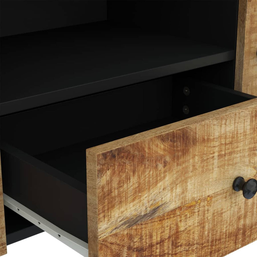Tv-Meubel 105X33,5X46 Cm Massief Mangohout En Bewerkt Hout Lichtbruin