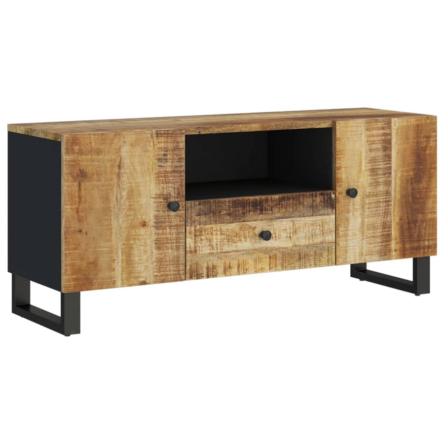 Tv-Meubel 105X33,5X46 Cm Massief Mangohout En Bewerkt Hout Lichtbruin