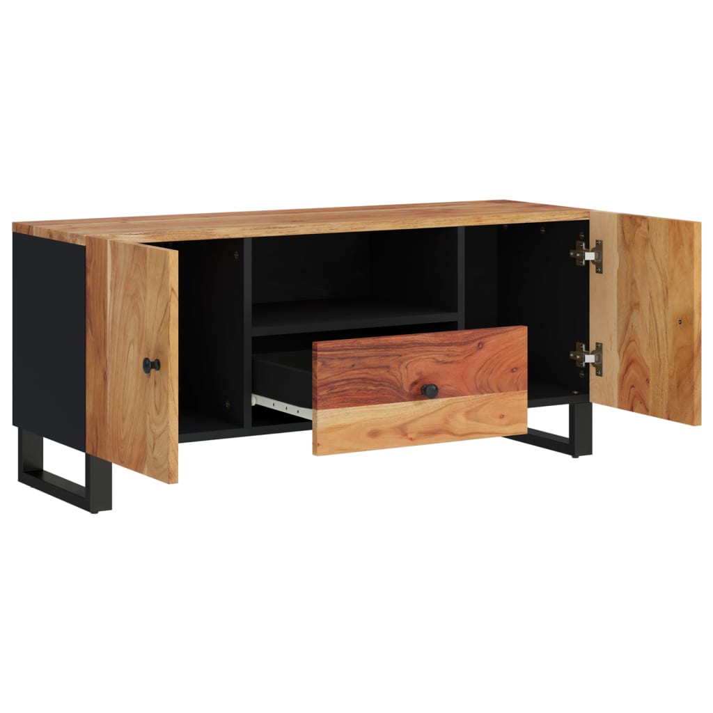 Tv-Meubel 05X33,5X46 Cm Massief Acaciahout En Bewerkt Hout Bruin