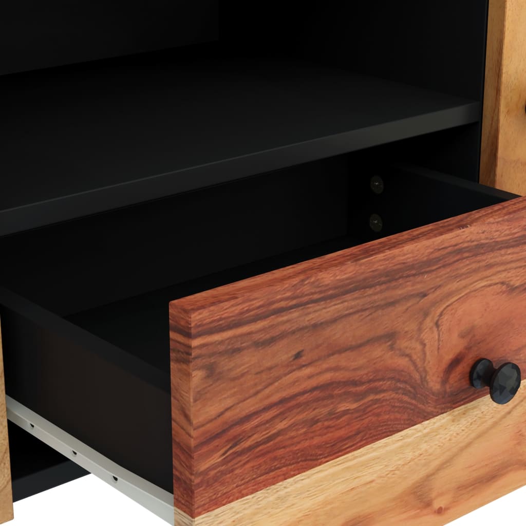 Tv-Meubel 05X33,5X46 Cm Massief Acaciahout En Bewerkt Hout Bruin