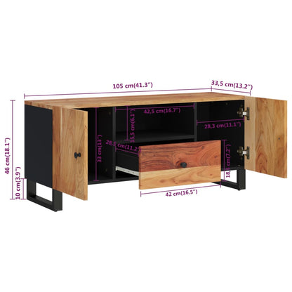 Tv-Meubel 05X33,5X46 Cm Massief Acaciahout En Bewerkt Hout Bruin