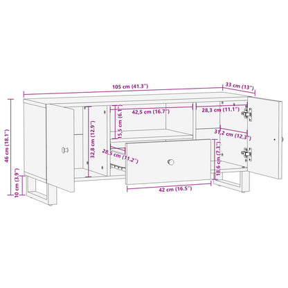 Tv-meubel 105x33,5x46 cm massief hout gerecycled bewerkt hout