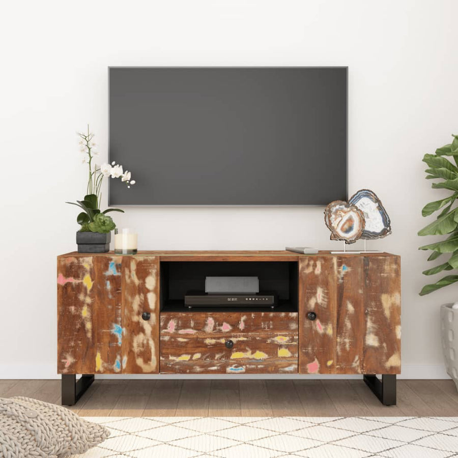 Tv-meubel 105x33,5x46 cm massief hout gerecycled bewerkt hout