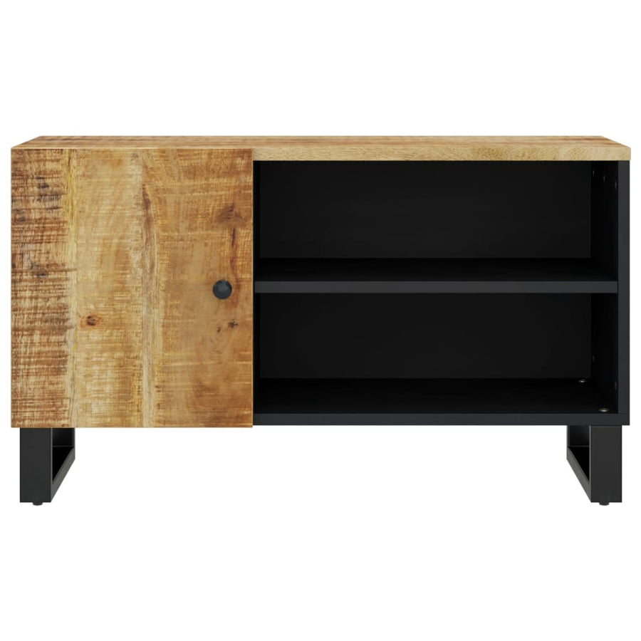 Tv-Meubel 80X33X46 Cm Massief Mangohout En Bewerkt Hout Lichtbruin