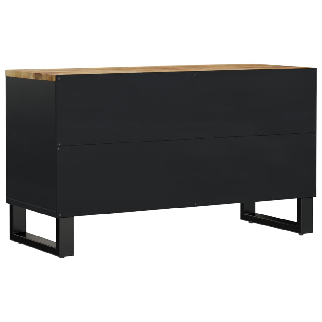Tv-Meubel 80X33X46 Cm Massief Mangohout En Bewerkt Hout Lichtbruin