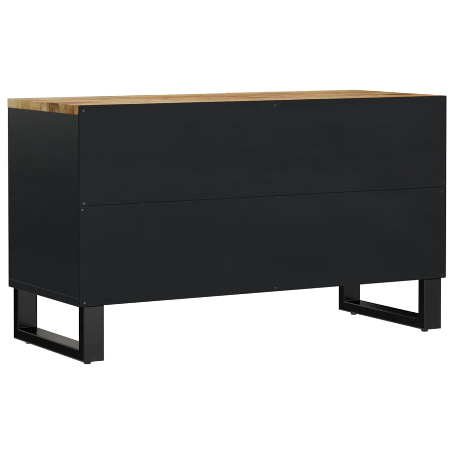 Tv-Meubel 80X33X46 Cm Massief Mangohout En Bewerkt Hout Lichtbruin