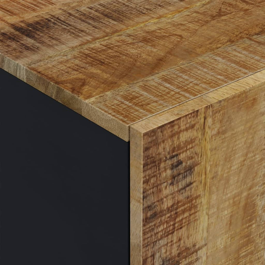 Tv-Meubel 80X33X46 Cm Massief Mangohout En Bewerkt Hout Lichtbruin