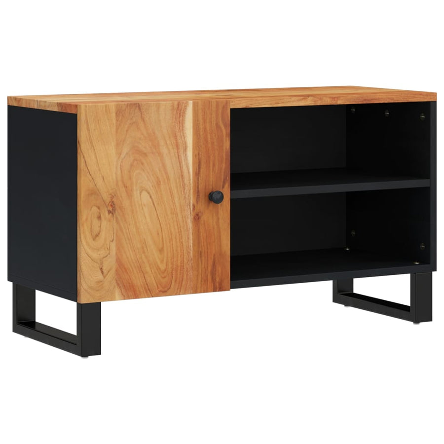 Tv-Meubel 80X33X46 Cm Massief Acaciahout En Bewerkt Hout Bruin