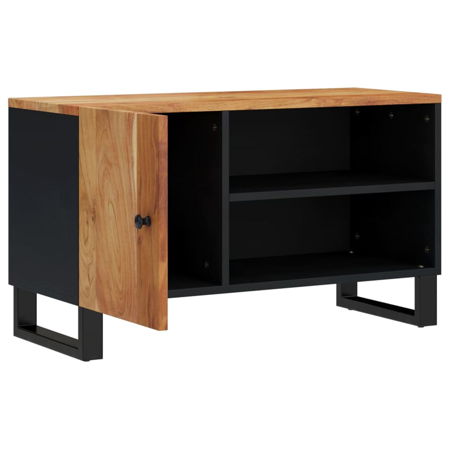 Tv-Meubel 80X33X46 Cm Massief Acaciahout En Bewerkt Hout Bruin