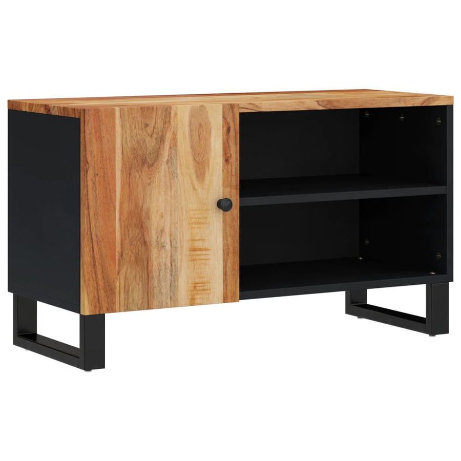 Tv-Meubel 80X33X46 Cm Massief Acaciahout En Bewerkt Hout Bruin