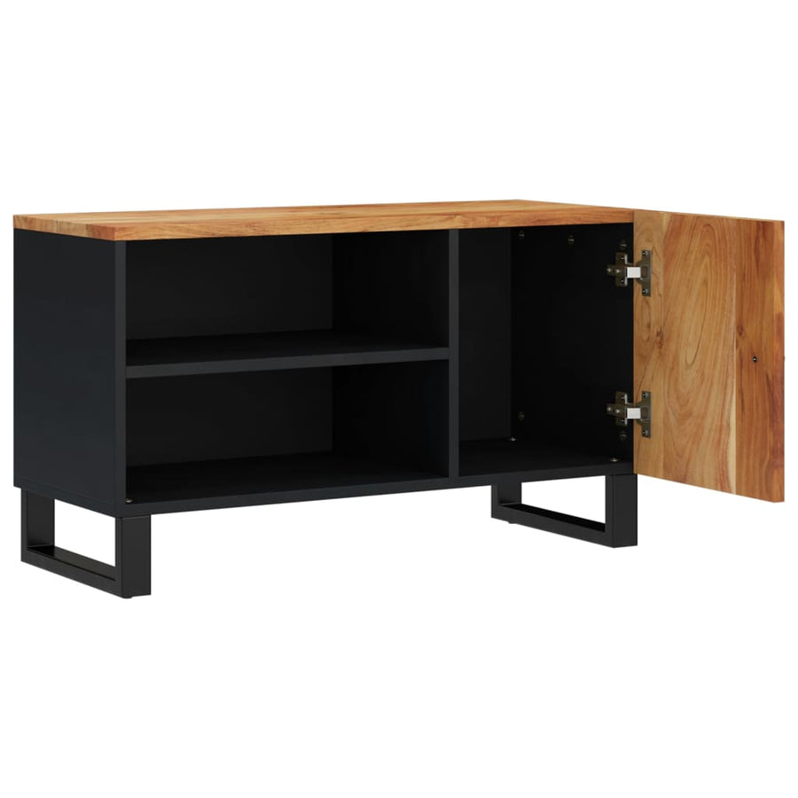 Tv-Meubel 80X33X46 Cm Massief Acaciahout En Bewerkt Hout Bruin