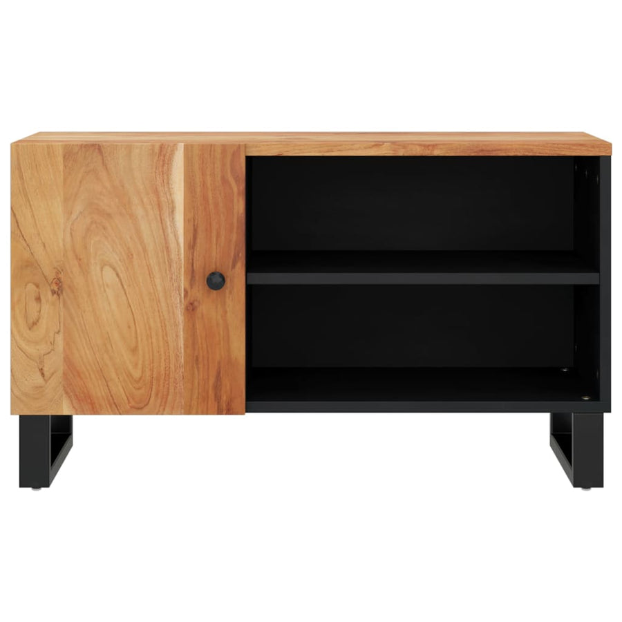 Tv-Meubel 80X33X46 Cm Massief Acaciahout En Bewerkt Hout Bruin