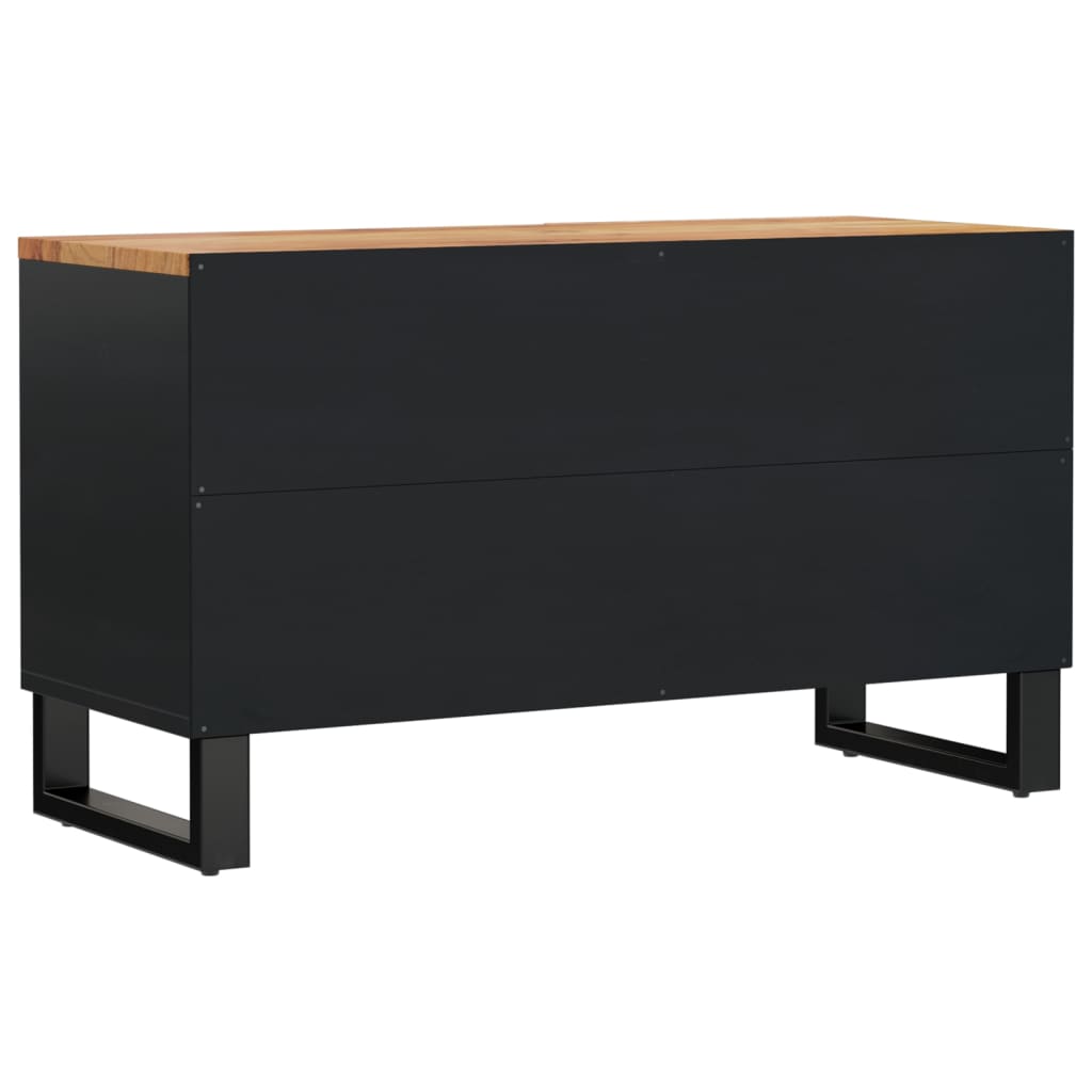 Tv-Meubel 80X33X46 Cm Massief Acaciahout En Bewerkt Hout Bruin