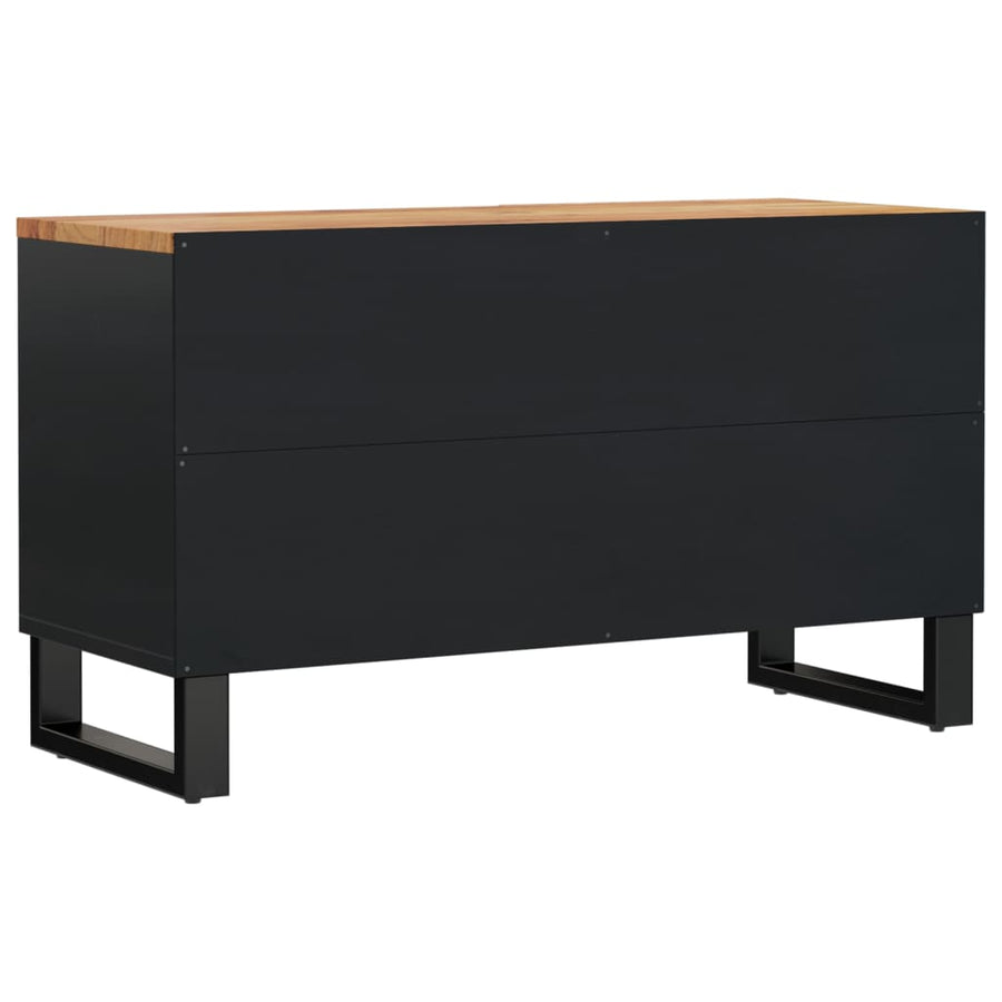 Tv-Meubel 80X33X46 Cm Massief Acaciahout En Bewerkt Hout Bruin